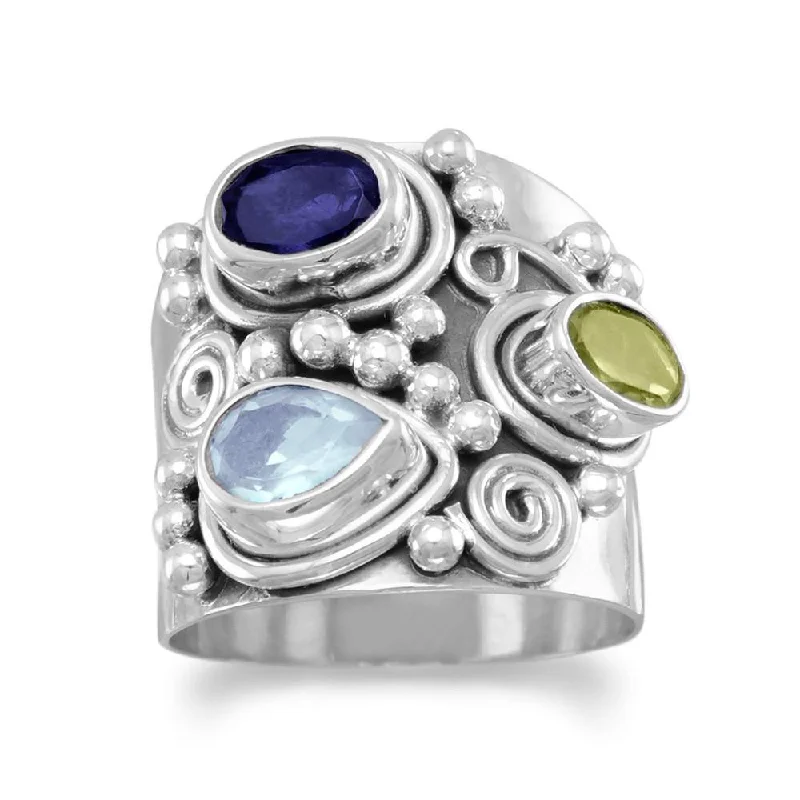 Ornate Multistone Ring