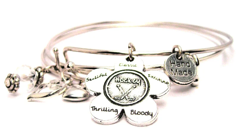 The Hockey Flower Expandable Bangle Bracelet Set