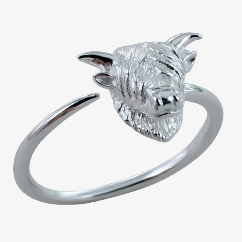 Sterling Silver Highland Cow Ring