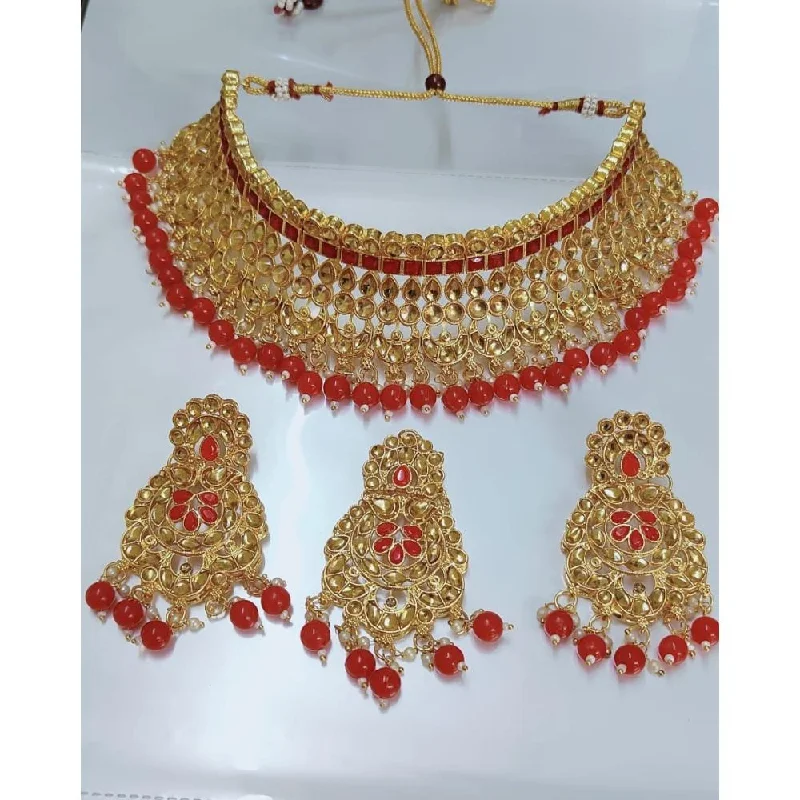 Akruti Collection Gold Plated Crystal Stone Necklace Set