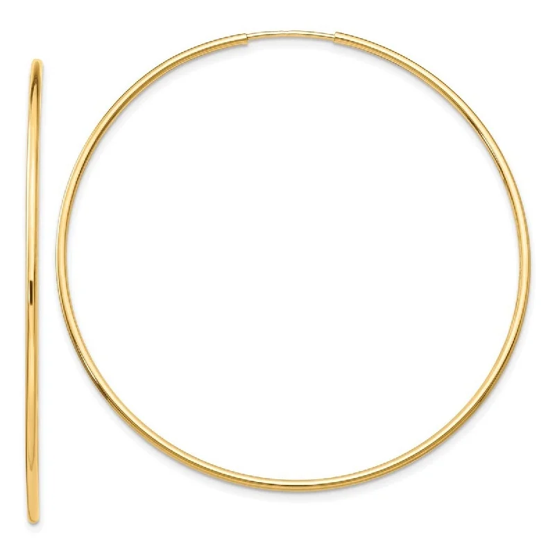 Curata 10k Yellow Gold 54x1.2mm Polished Endless Hoop Earrings