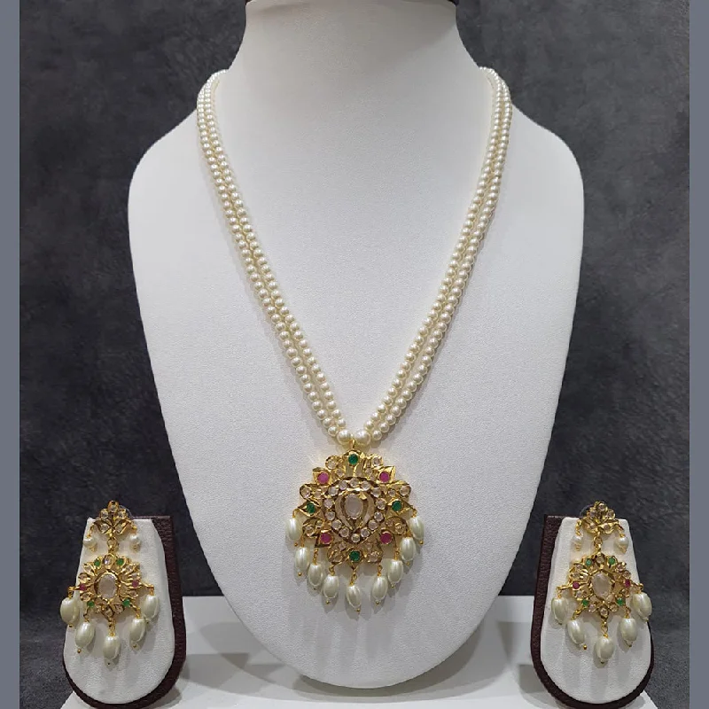 Shagna Gold Plated Pearls Necklace Set