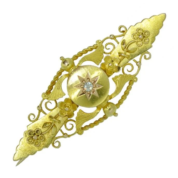 Diamond Bar Brooch