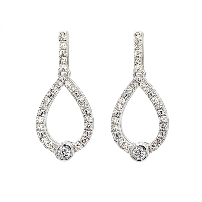 Love's Crossing Teardrop Diamond Earrings in Sterling Silver