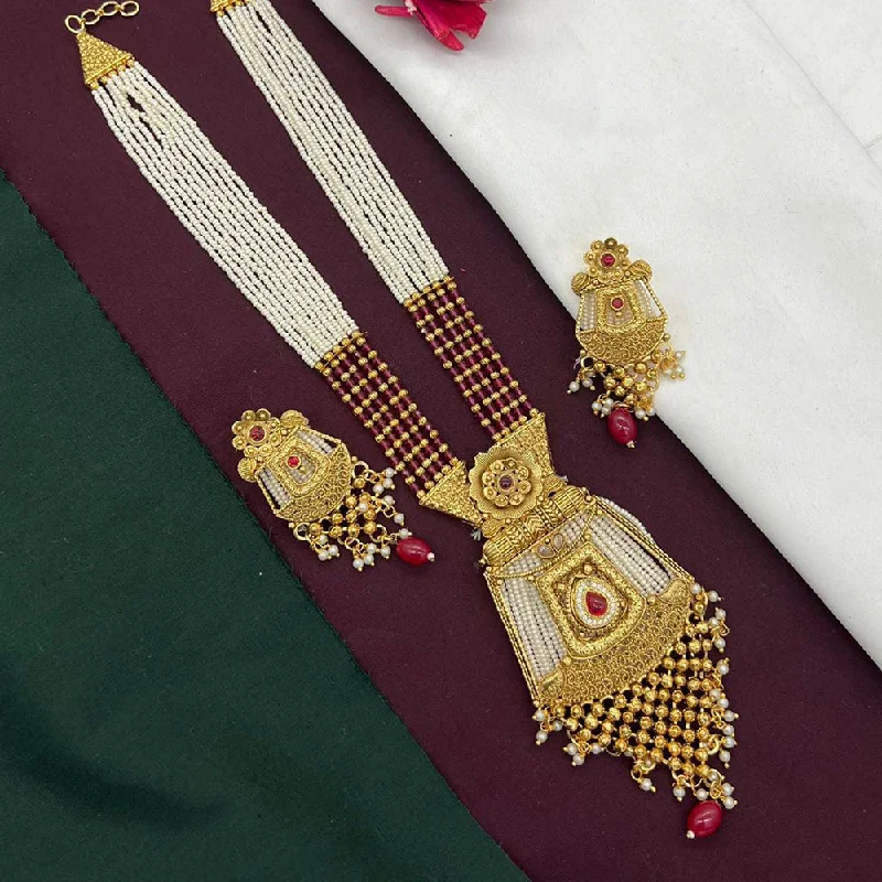 Manisha Jewellery Gold Plated Long Necklace Set