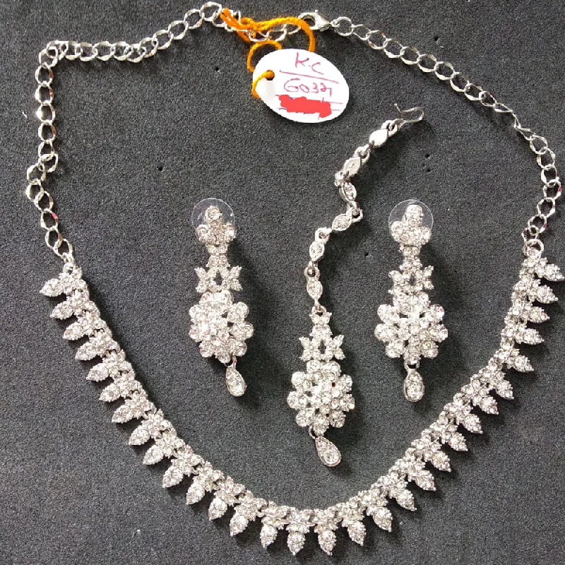 Devnath Art Silver Plated Austrian Stone Necklace Set