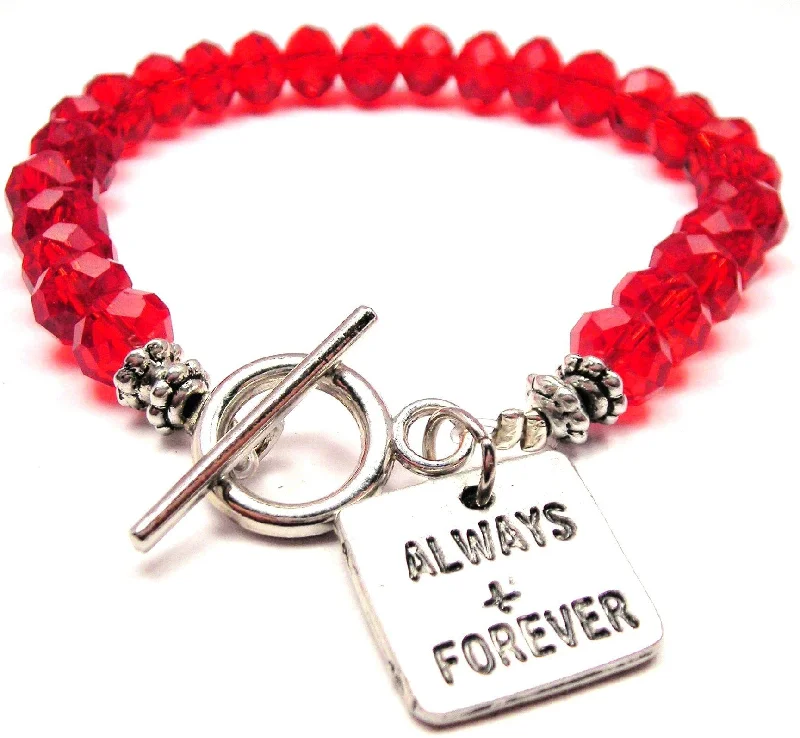 Always + Forever Crystal Beaded Toggle Style Bracelet