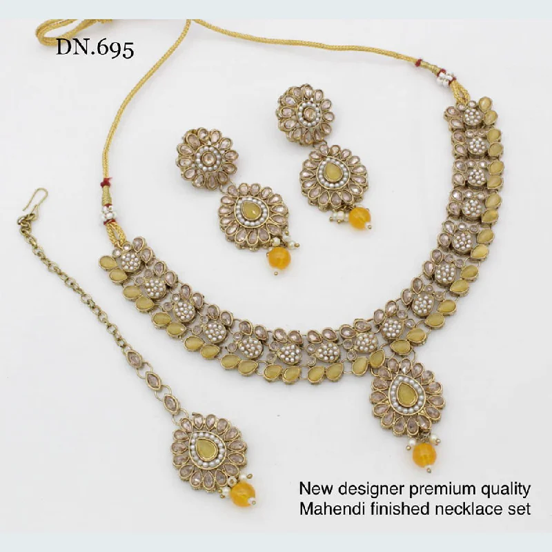 JCM Jewellery Gold Plated Crystal Stone Necklace Set