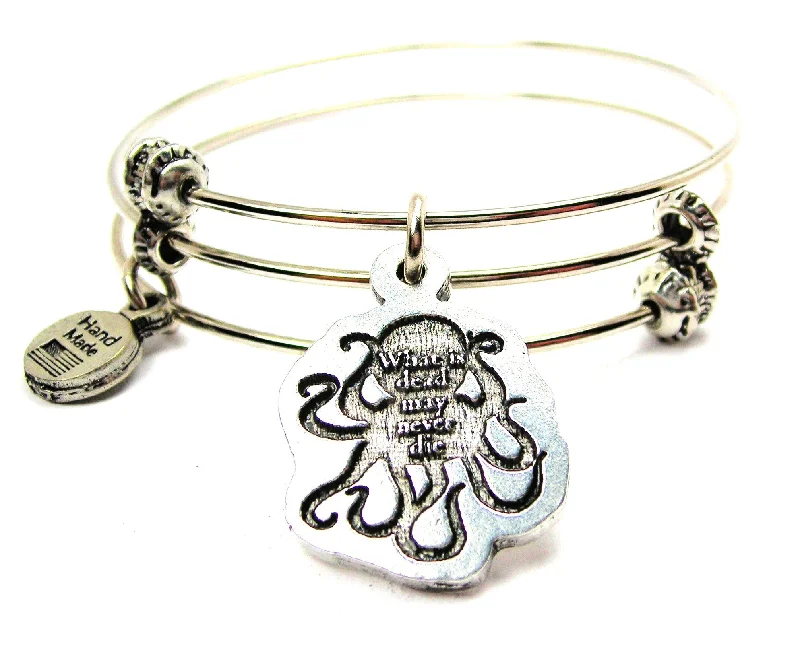 What Is Dead May Never Die Triple Style Expandable Bangle Bracelet