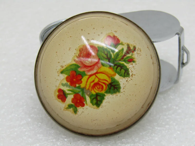 Vintage Floral Bridle Button/Rosette Brooch, 1.75" Across, Early 1900's