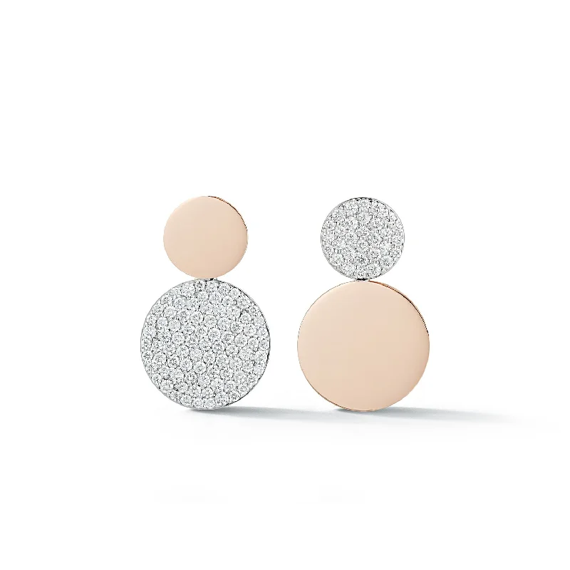 LYTTON 18K MIX MATCHED DIAMOND DISC EARRINGS