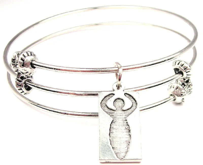 Wiccan Goddess Triple Style Expandable Bangle Bracelet