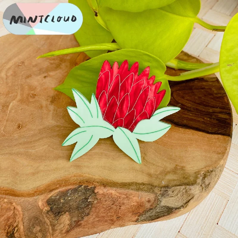 Mintcloud Marble Waratah Brooch