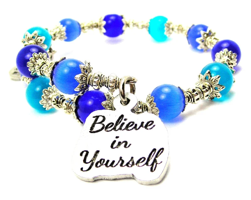 Believe In Yourself Cat's Eye Beaded Wrap Bracelet