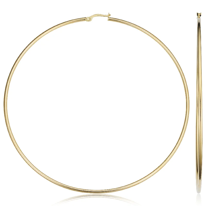 Joelle 14K Yellow Gold 90mm Large Disco Hoop Earrings