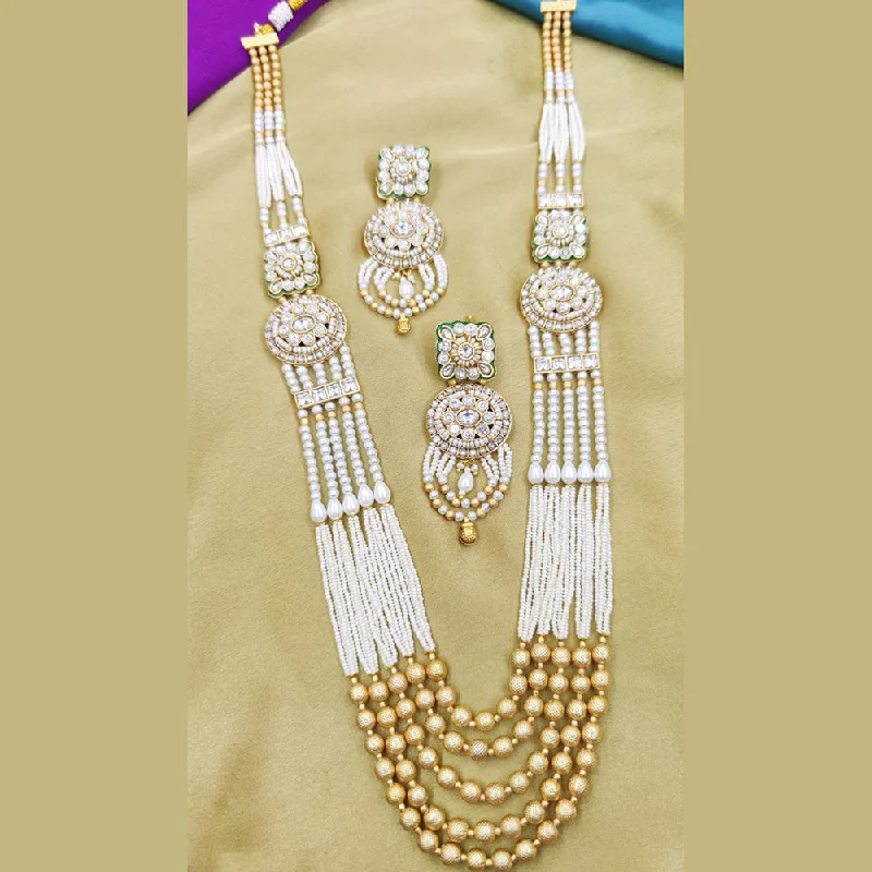 Fancyla Gold Plated Pearl Necklace Set