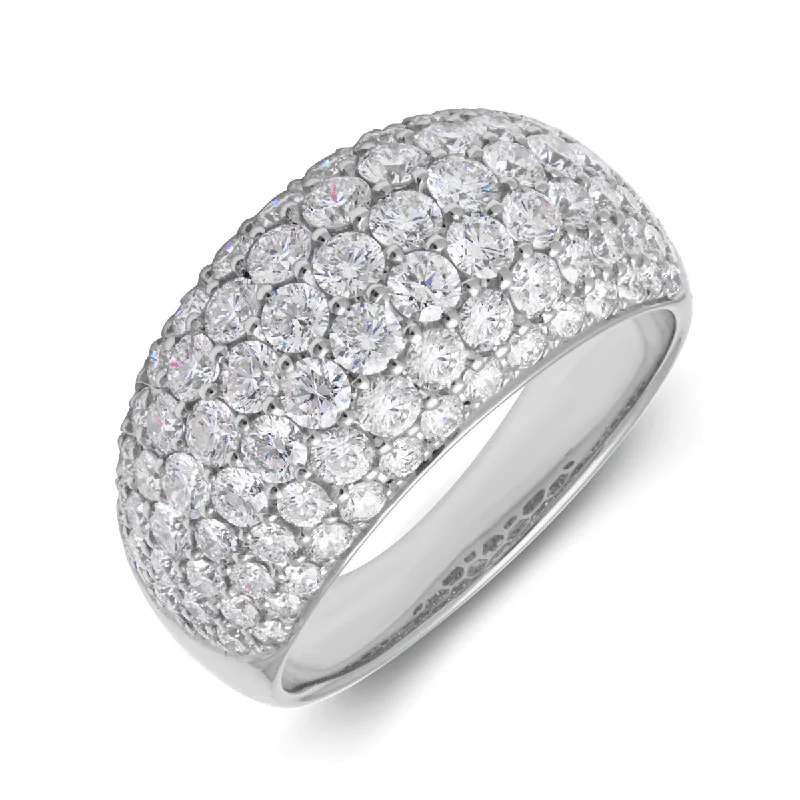 14KT White Gold Diamond Dome Ring