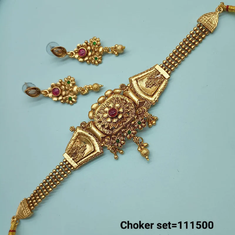 Padmawati Bangles Copper Gold Choker Necklace Set