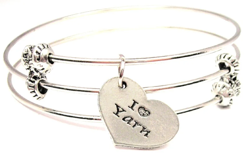 I Love Yarn Triple Style Expandable Bangle Bracelet