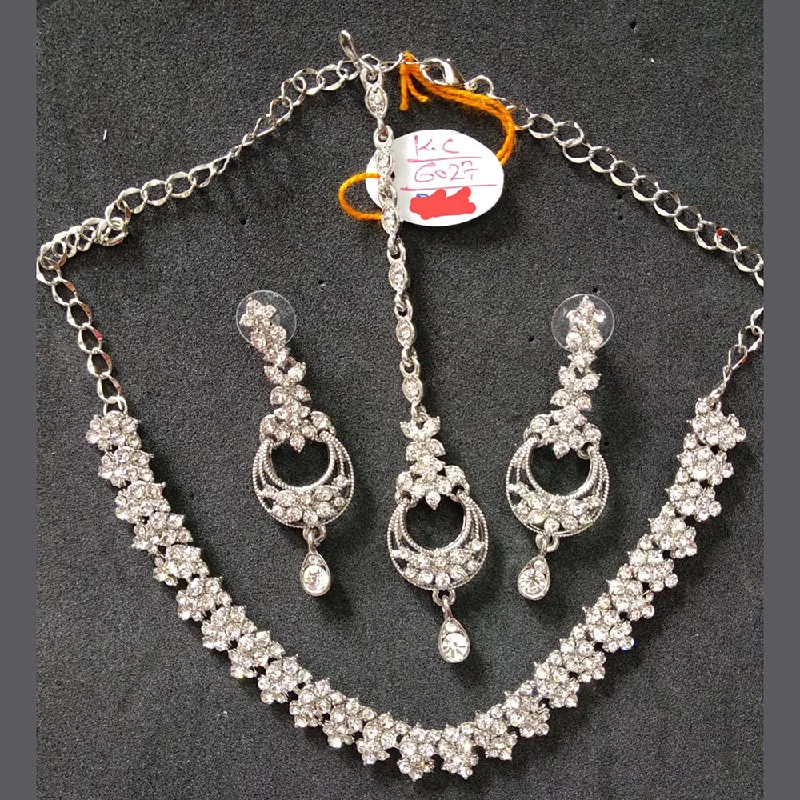 Devnath Art Silver Plated Austrian Stone Necklace Set