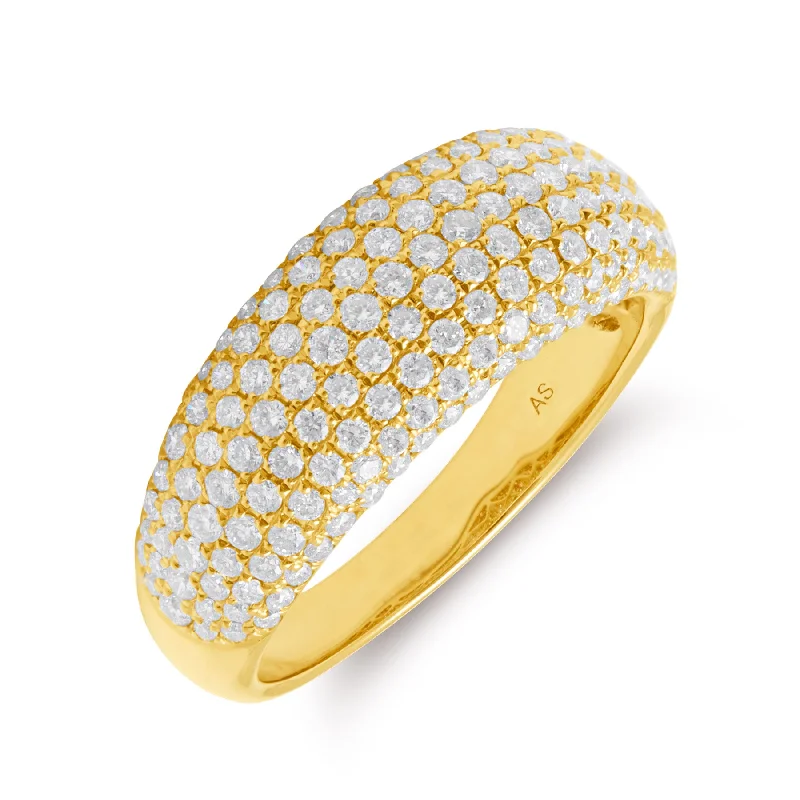 14KT Yellow Gold Diamond Copenhagen Dome Ring