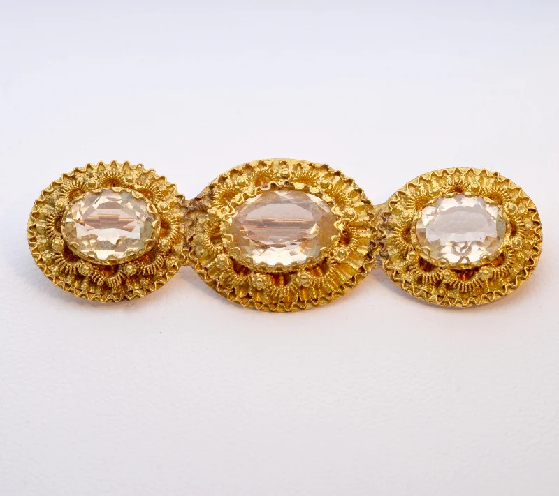 14K Victorian Citrine Brooch