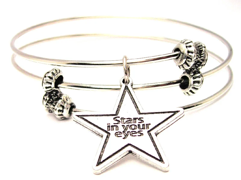 Stars in Your Eyes Triple Style Expandable Bangle Bracelet