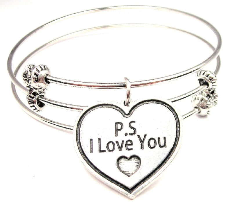 PS I Love You Triple Style Expandable Bangle Bracelet