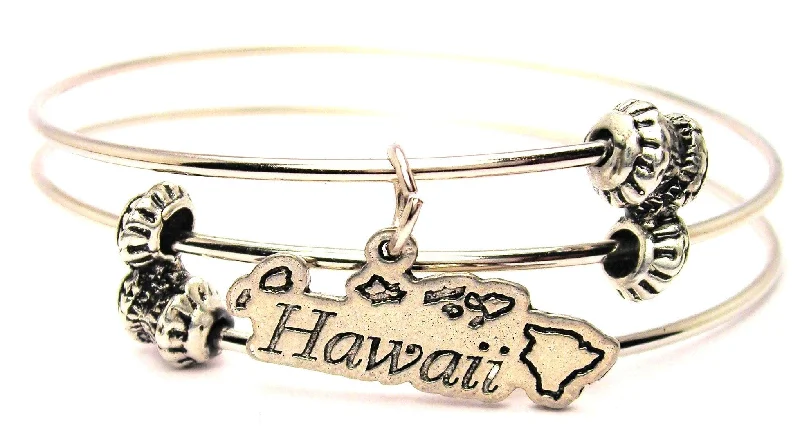 Hawaii Triple Style Expandable Bangle Bracelet