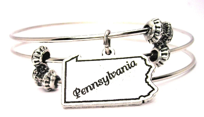 Pennsylvania Triple Style Expandable Bangle Bracelet