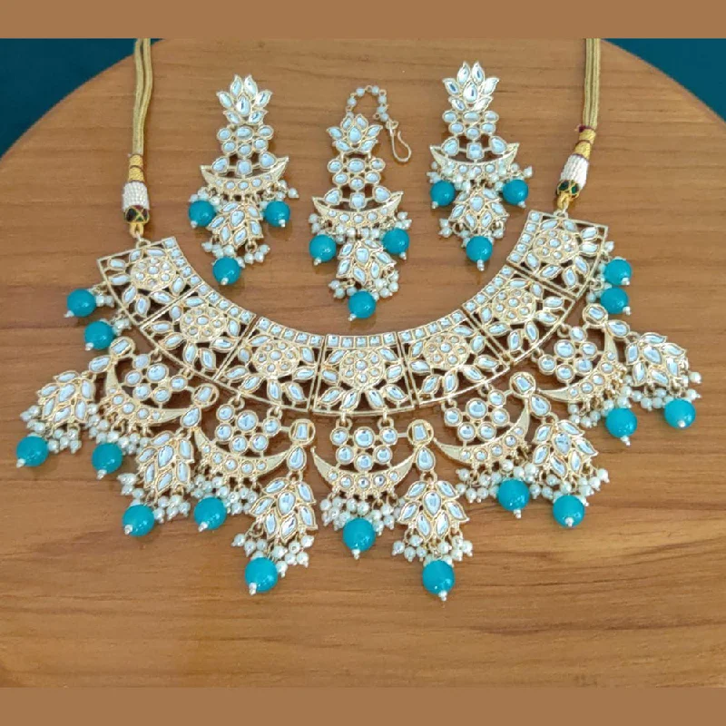 Manisha Jewellery Gold Plated Kundan Stone  Necklace Set