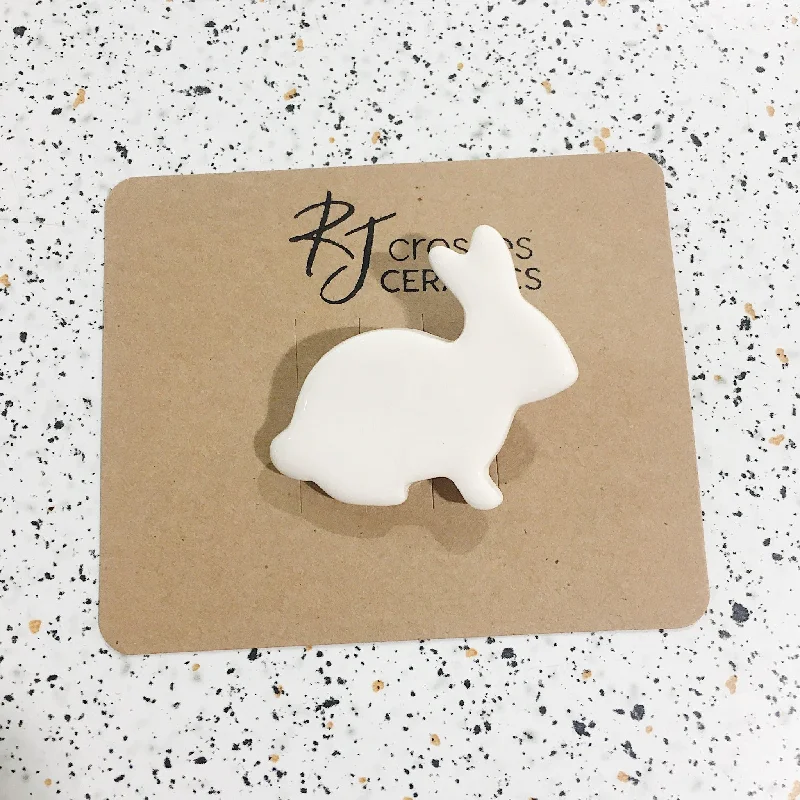 RJ Crosses Brooch - Ceramic Bunnies