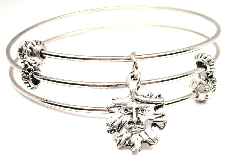 Green Man Style 2 Triple Style Expandable Bangle Bracelet