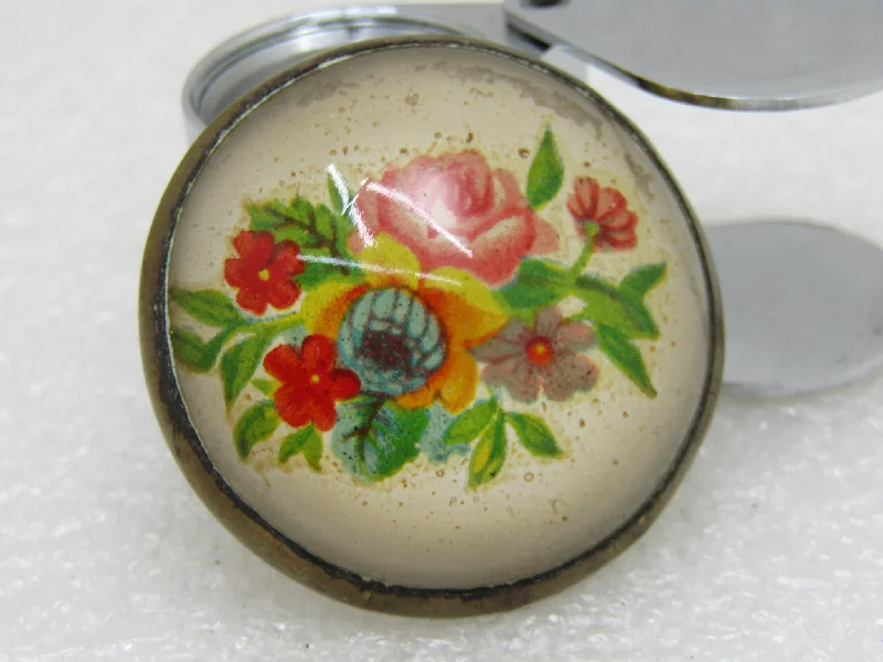 Vintage Floral Bridle Button/Rosette Brooch, 1.5" Across, Early 1900's