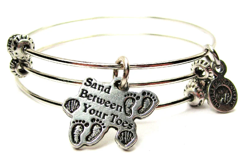 Sand Between Your Toes Triple Style Expandable Bangle Bracelet