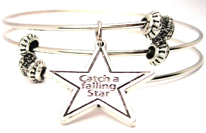 Catch a Falling Star Triple Style Expandable Bangle Bracelet