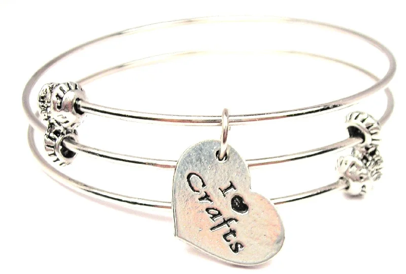 I Love Crafts Triple Style Expandable Bangle Bracelet