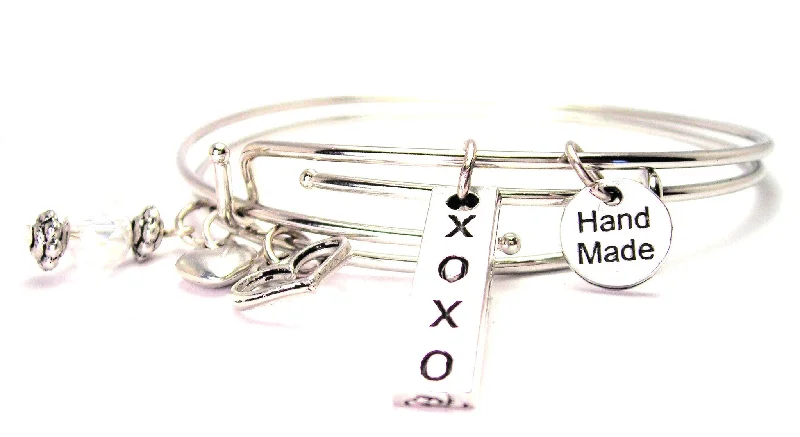 XOXO Long Tab Expandable Bangle Bracelet Set