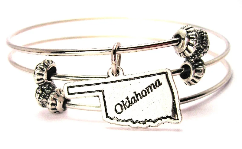 Oklahoma Triple Style Expandable Bangle Bracelet