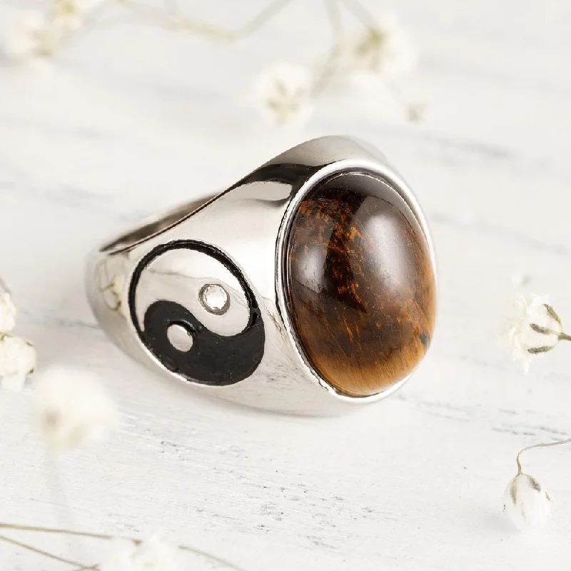 Power Tiger's Eye Gemstone Ring