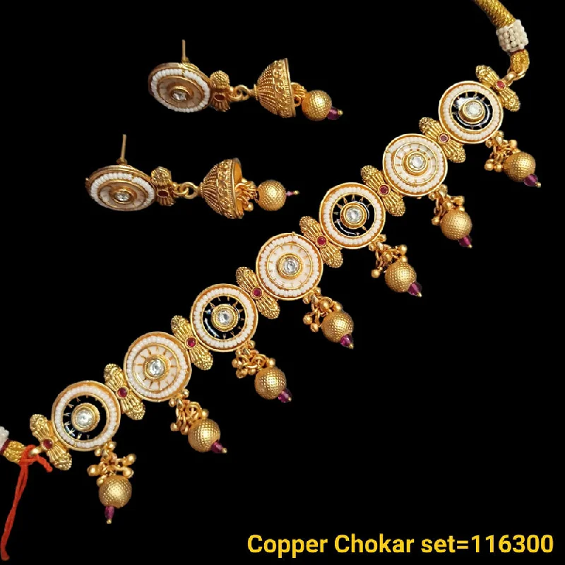 Padmawati Bangles Gold Plated Pota Stone Choker Necklace Set