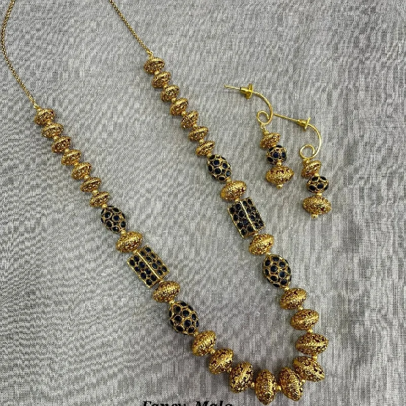 Jyoti Arts Gold Plated Beads Long Necklace Set