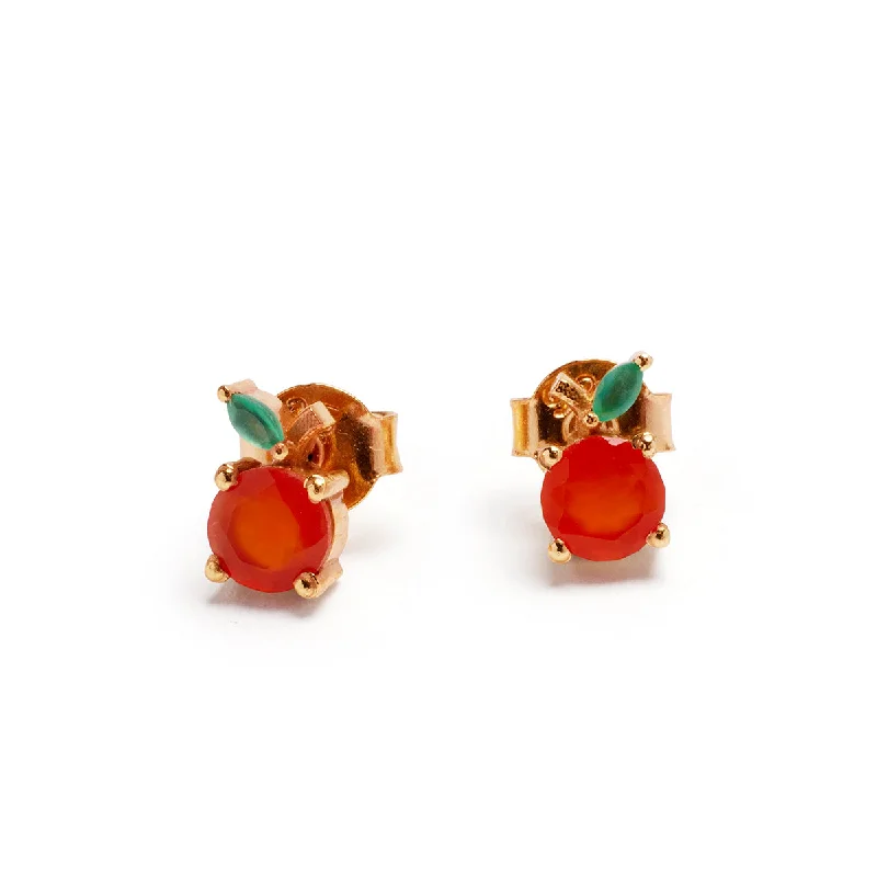 Orange Stud Earring Pair