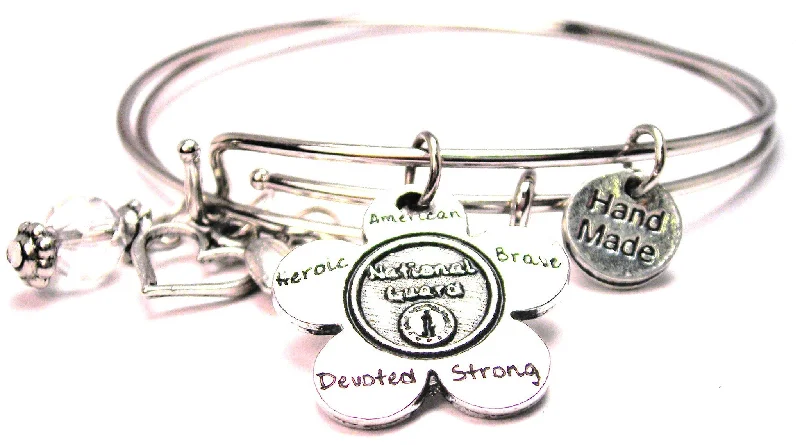 The National Guard Flower Expandable Bangle Bracelet Set