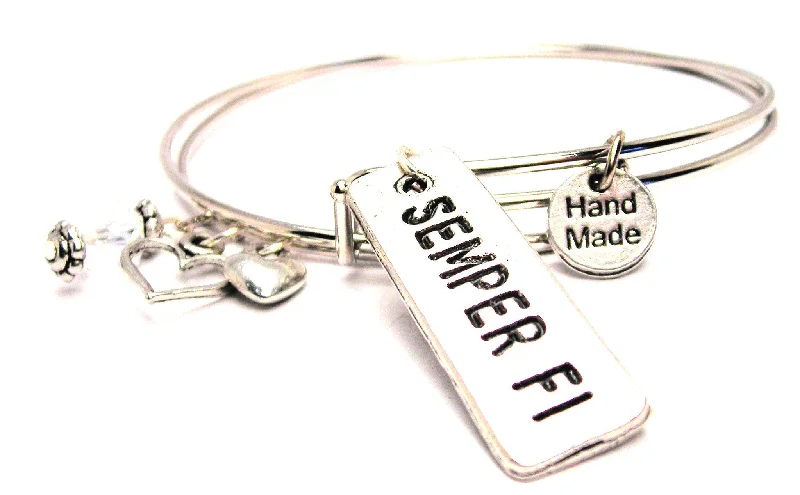 Semper Fi Expandable Bangle Bracelet Set