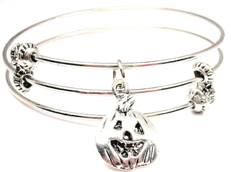 Jack O Lantern Triple Style Expandable Bangle Bracelet