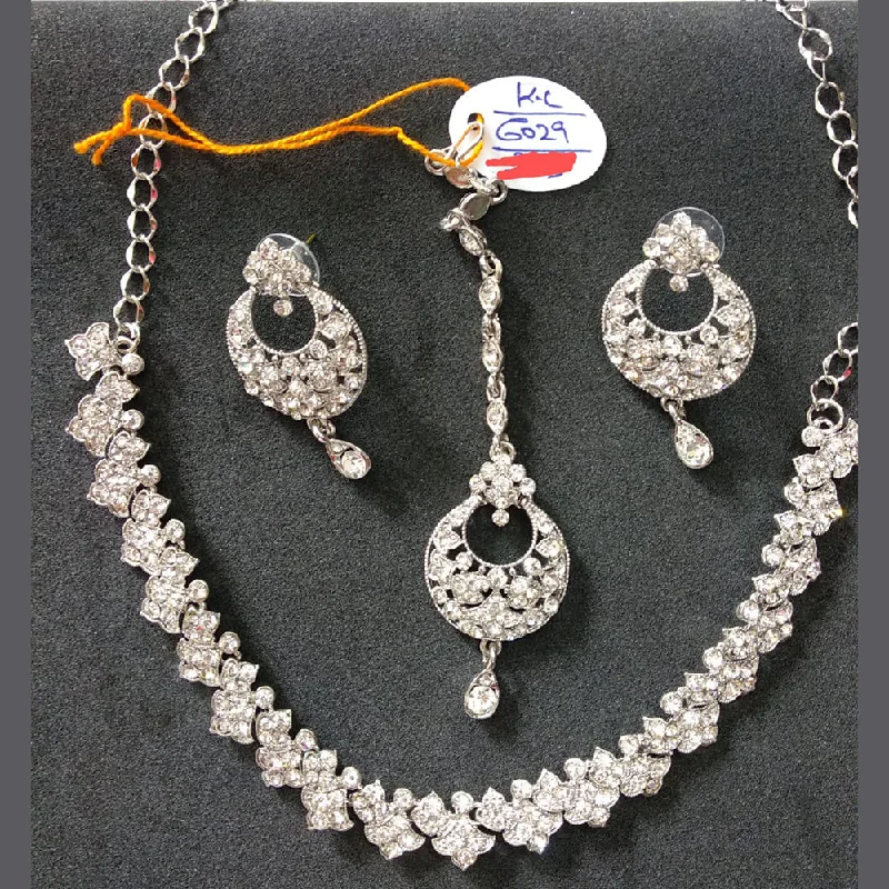 Devnath Art Silver Plated Austrian Stone Necklace Set