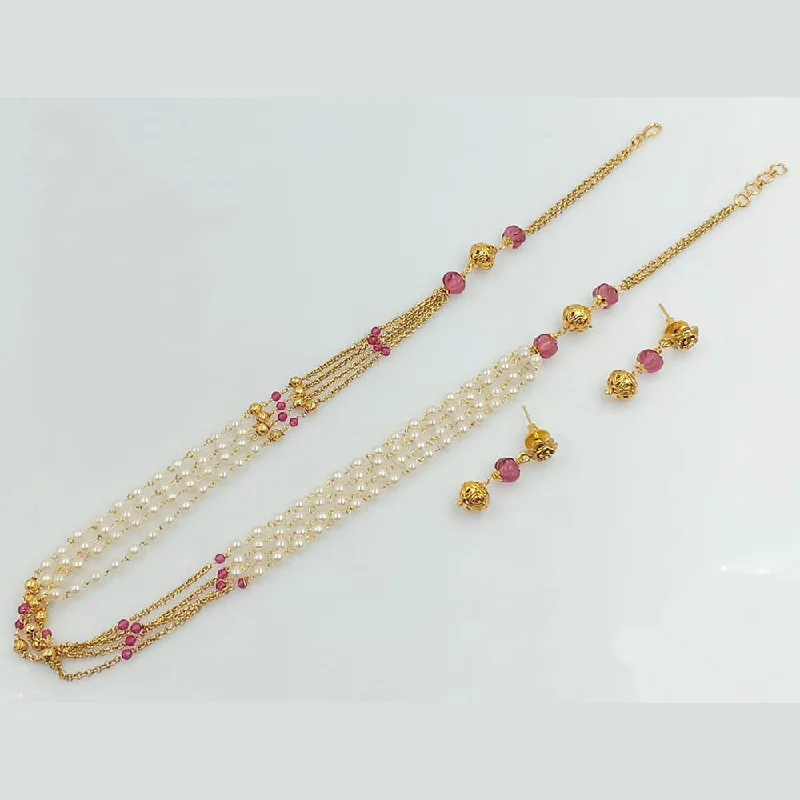 Manisha Jewellery Gold Plated Pearl Necklace Set