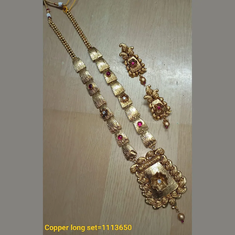 Padmawati Bangles Gold Plated Pota Stone Long Necklace Set