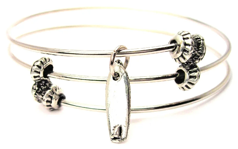 Surf Board Triple Style Expandable Bangle Bracelet